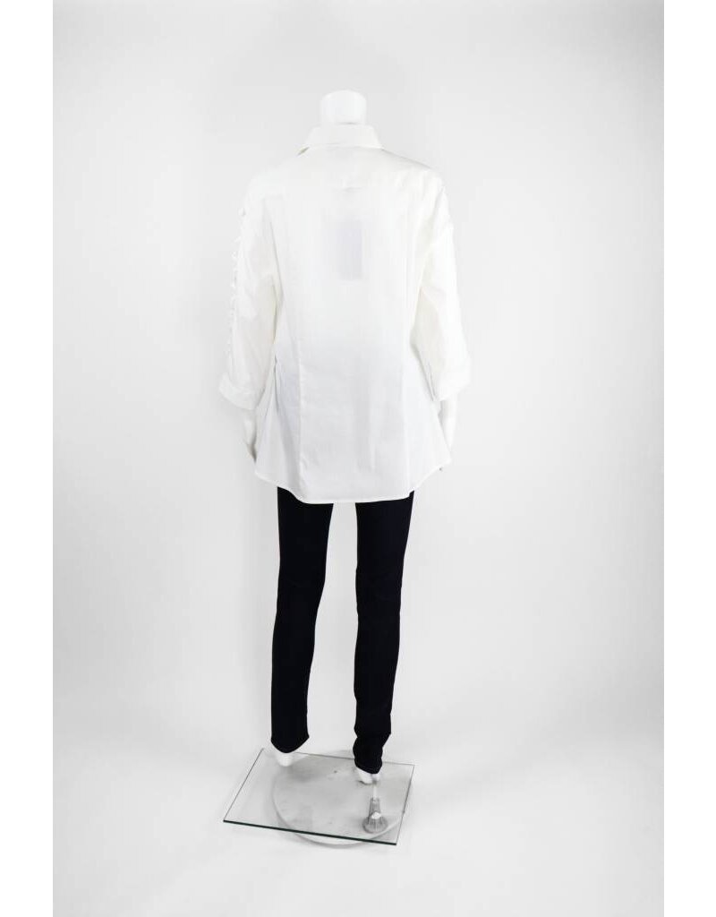 Elena Wang Mesh Insert Sleeve Blouse