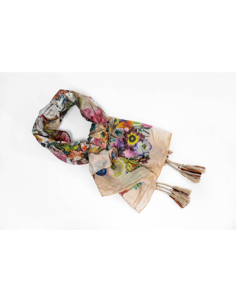 Johnny Was Butterfly Print Scarf
