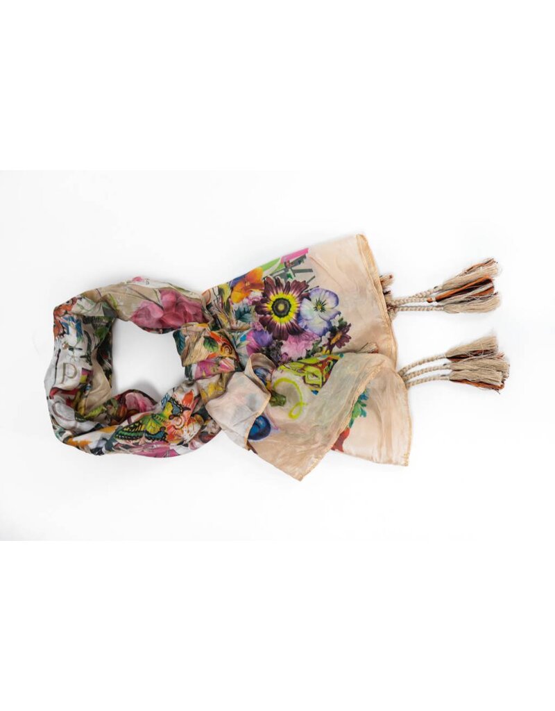 Johnny Was Butterfly Print Scarf