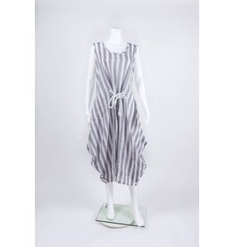 Luukaa Woven Tie Front Stripe Dress