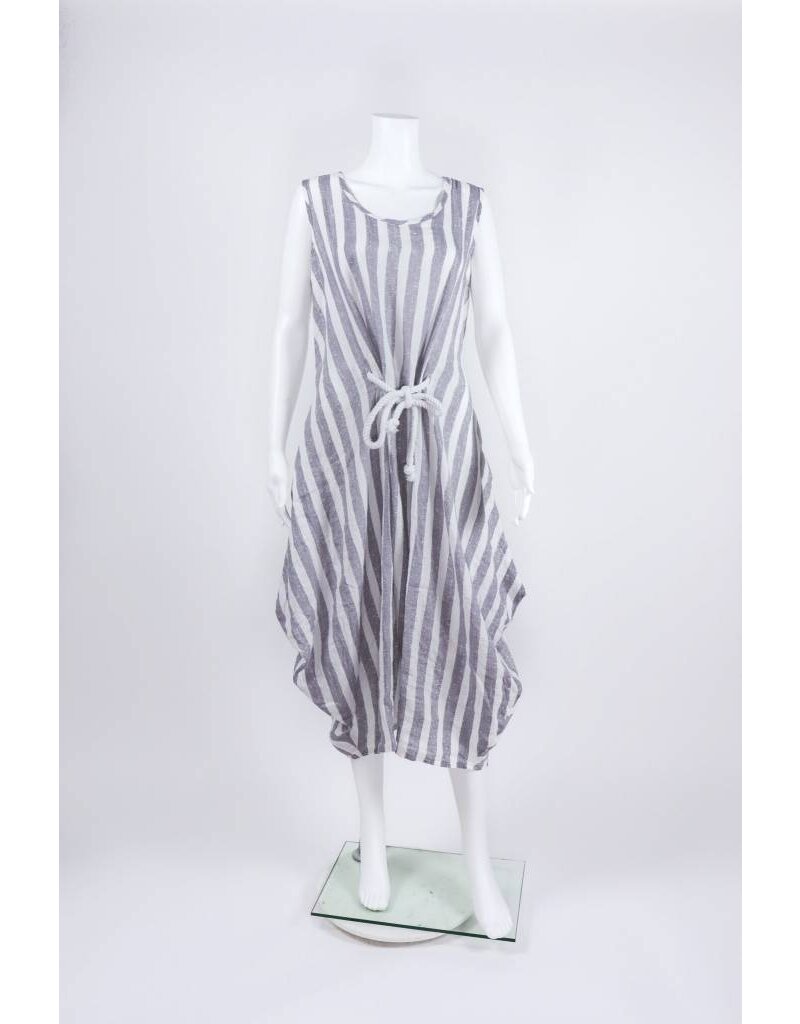 Luukaa Woven Tie Front Stripe Dress