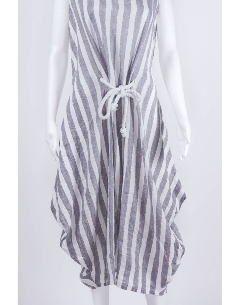 Luukaa Woven Tie Front Stripe Dress