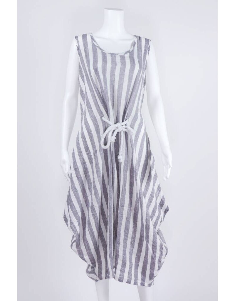 Luukaa Woven Tie Front Stripe Dress