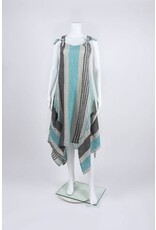 Luukaa Woven Knot Strap Multi Stripe Dress