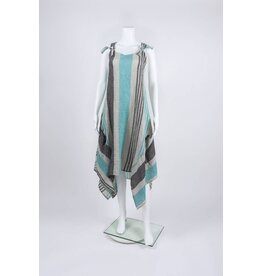 Luukaa Woven Knot Strap Multi Stripe Dress