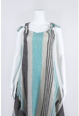 Luukaa Woven Knot Strap Multi Stripe Dress