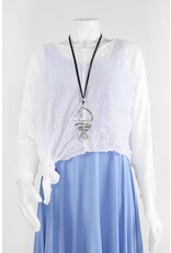 Sandy Cooper Black Cord Fishbone Necklace