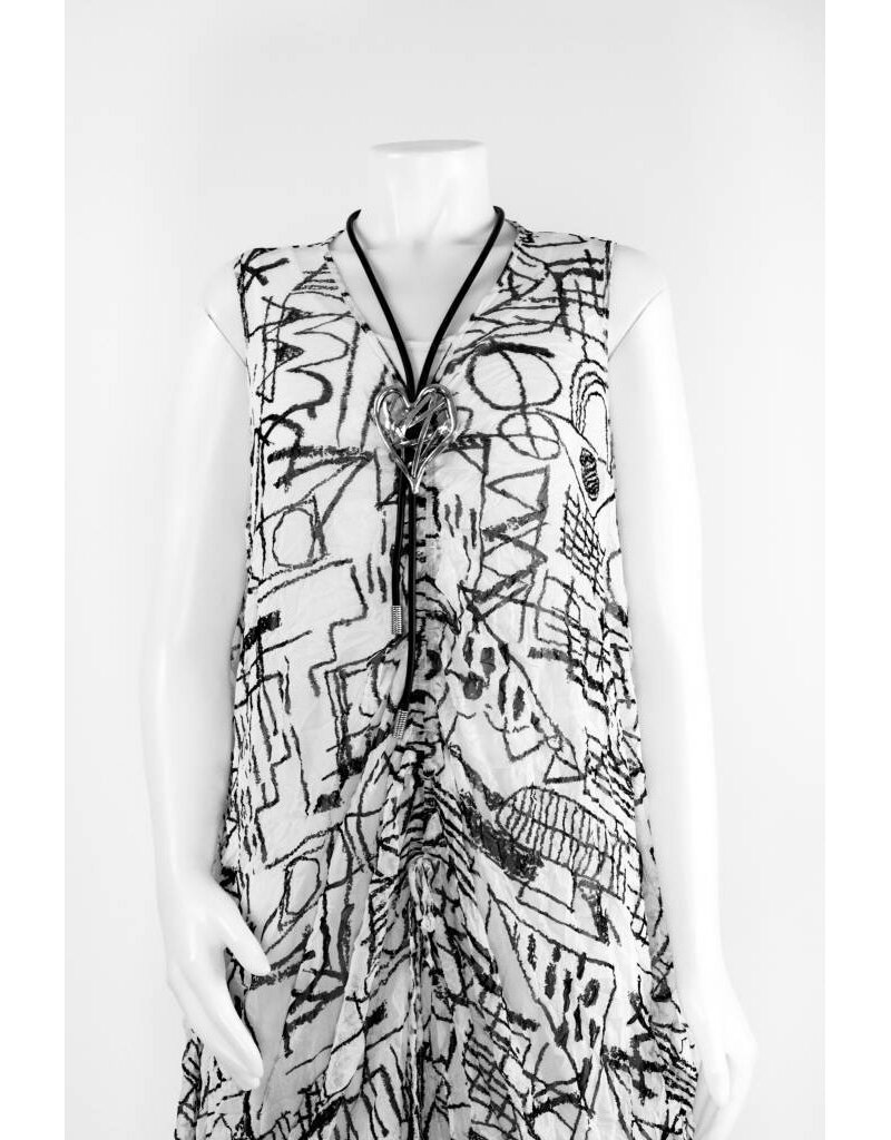 Sandy Cooper Black Cord Bolero Heart Necklace