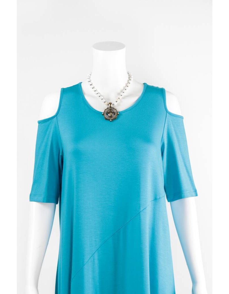 French Kande Faceted Bead Pyrite Cross Medallion Necklace