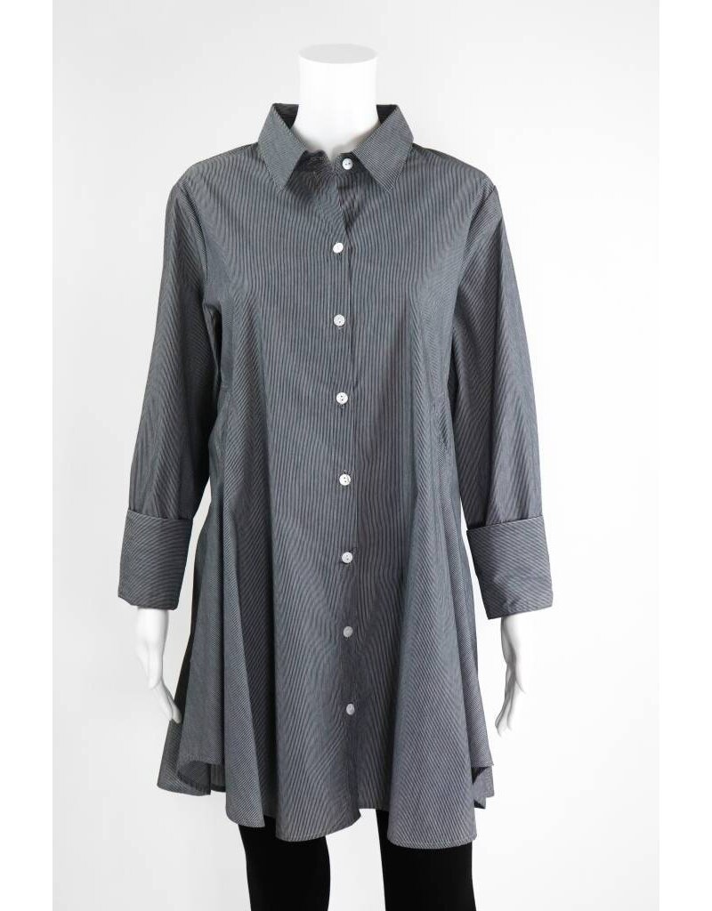 Inae Collection Pinstripe Shirt Dress With Pockets