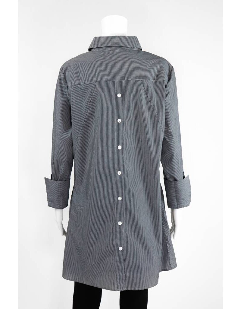 Inae Collection Pinstripe Shirt Dress With Pockets