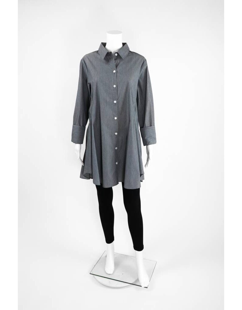Inae Collection Pinstripe Shirt Dress With Pockets