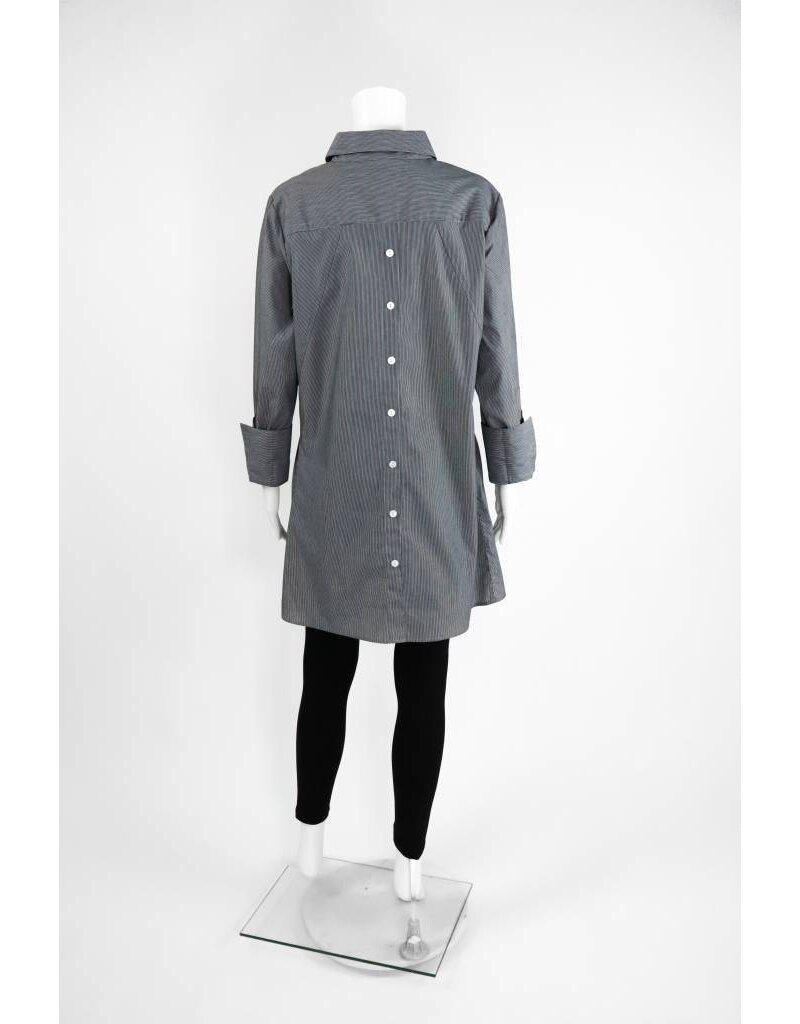 Inae Collection Pinstripe Shirt Dress With Pockets