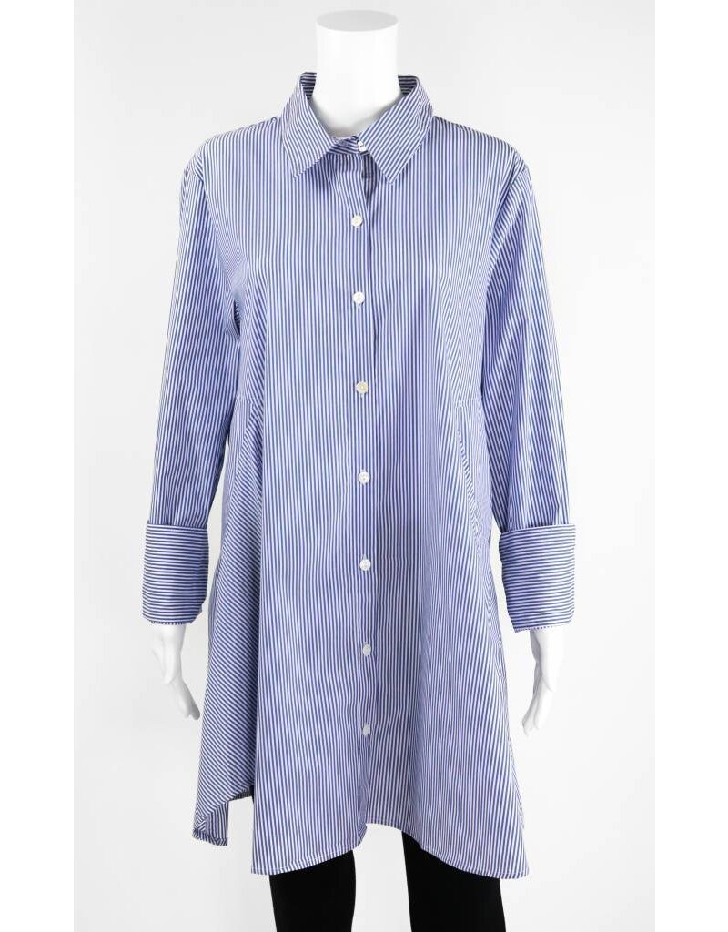 Inae Collection Pinstripe Shirt Dress With Pockets