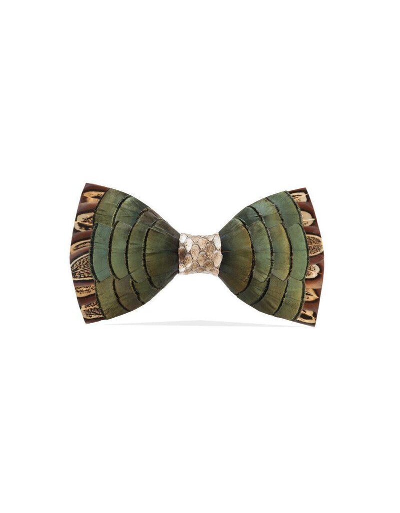 Brackish Dawho Feather Bow Tie