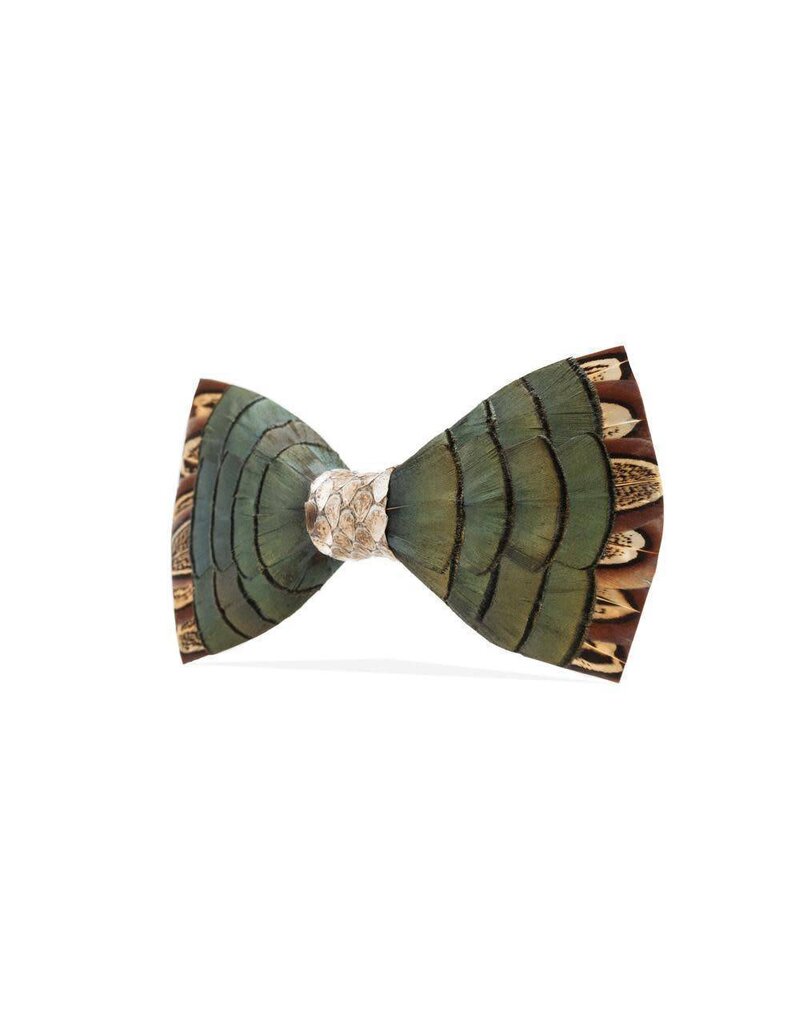 Brackish Dawho Feather Bow Tie