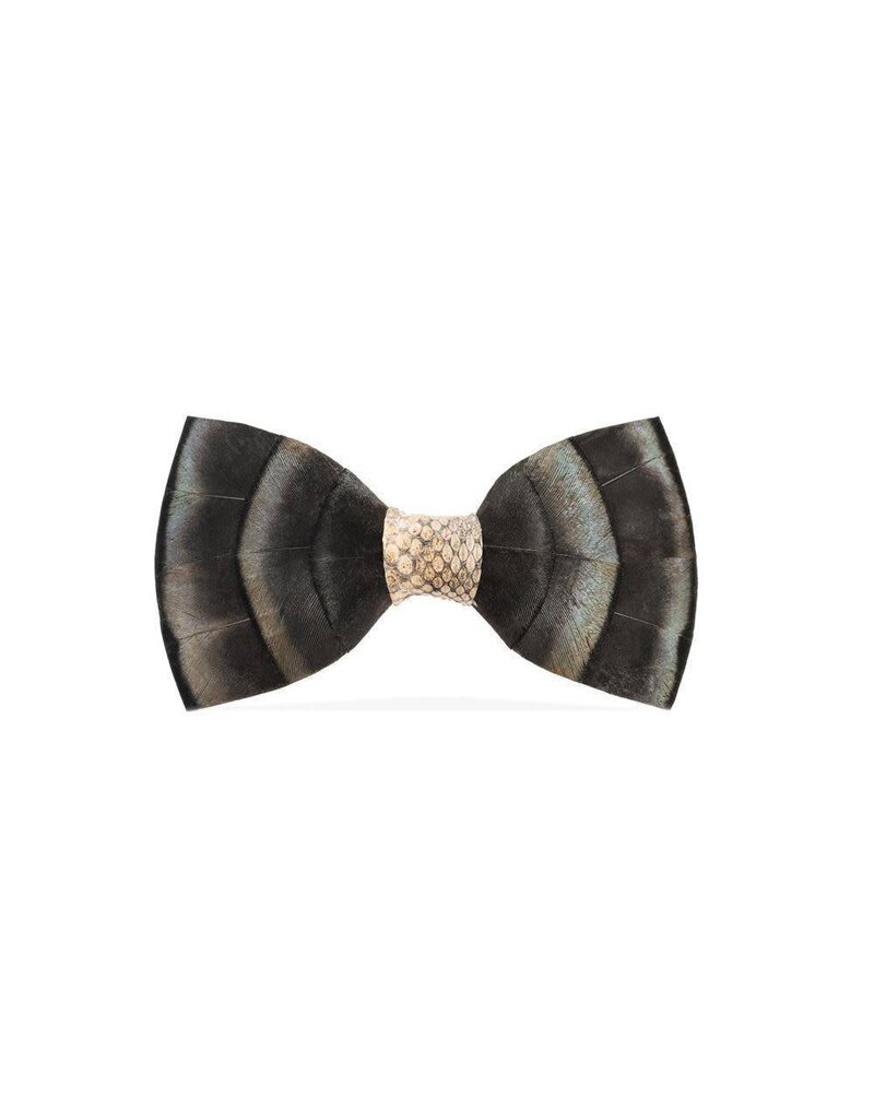 Brackish Turkey Feather Bow Tie
