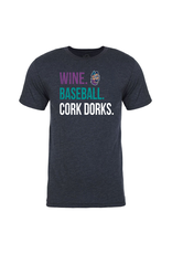 108 Stitches 2555 Triblend Wine Baseball Cork Dorks Navy Tee