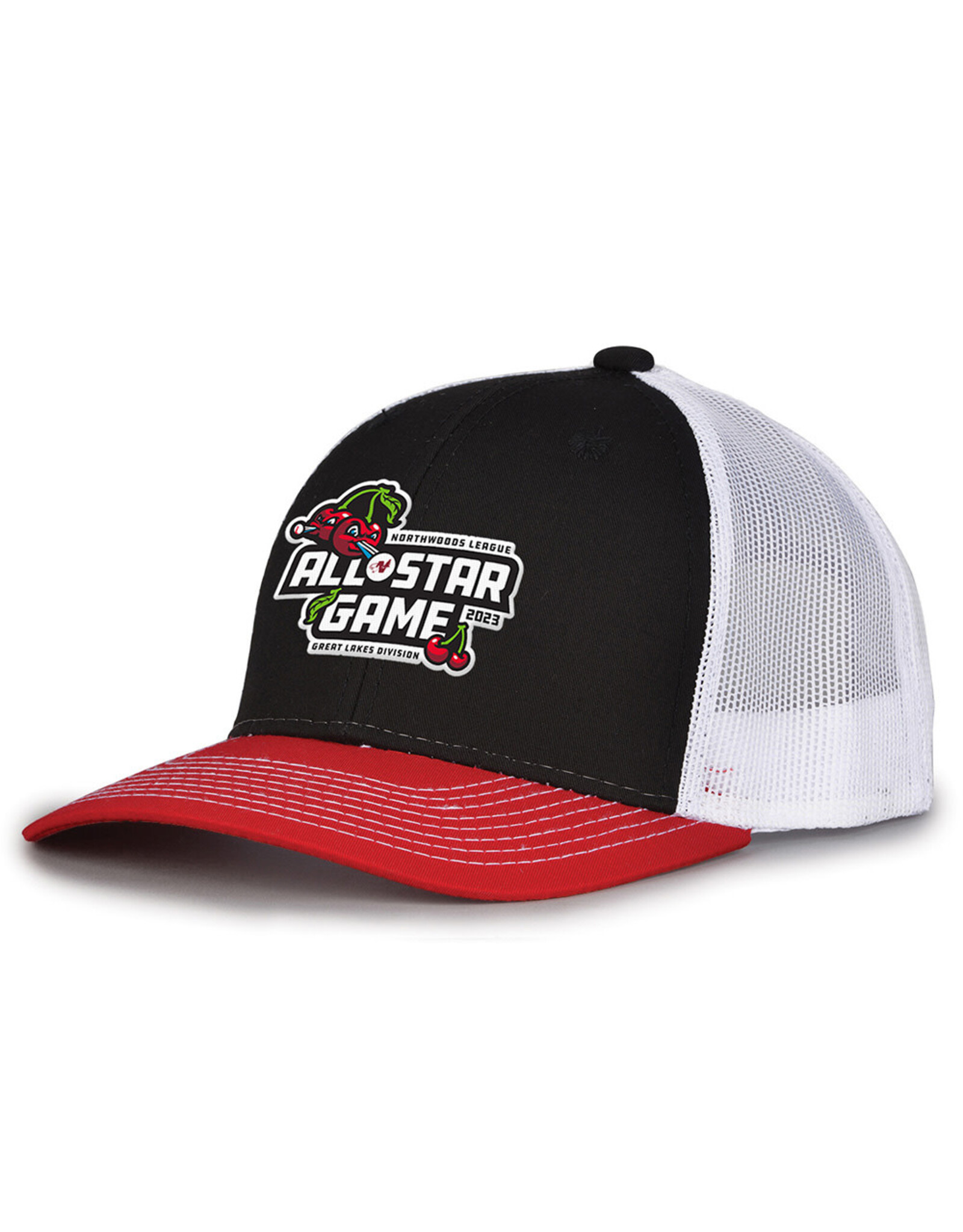 The Game 2023 Northwoods League All-Star Game Black/Red/White Trucker Cap