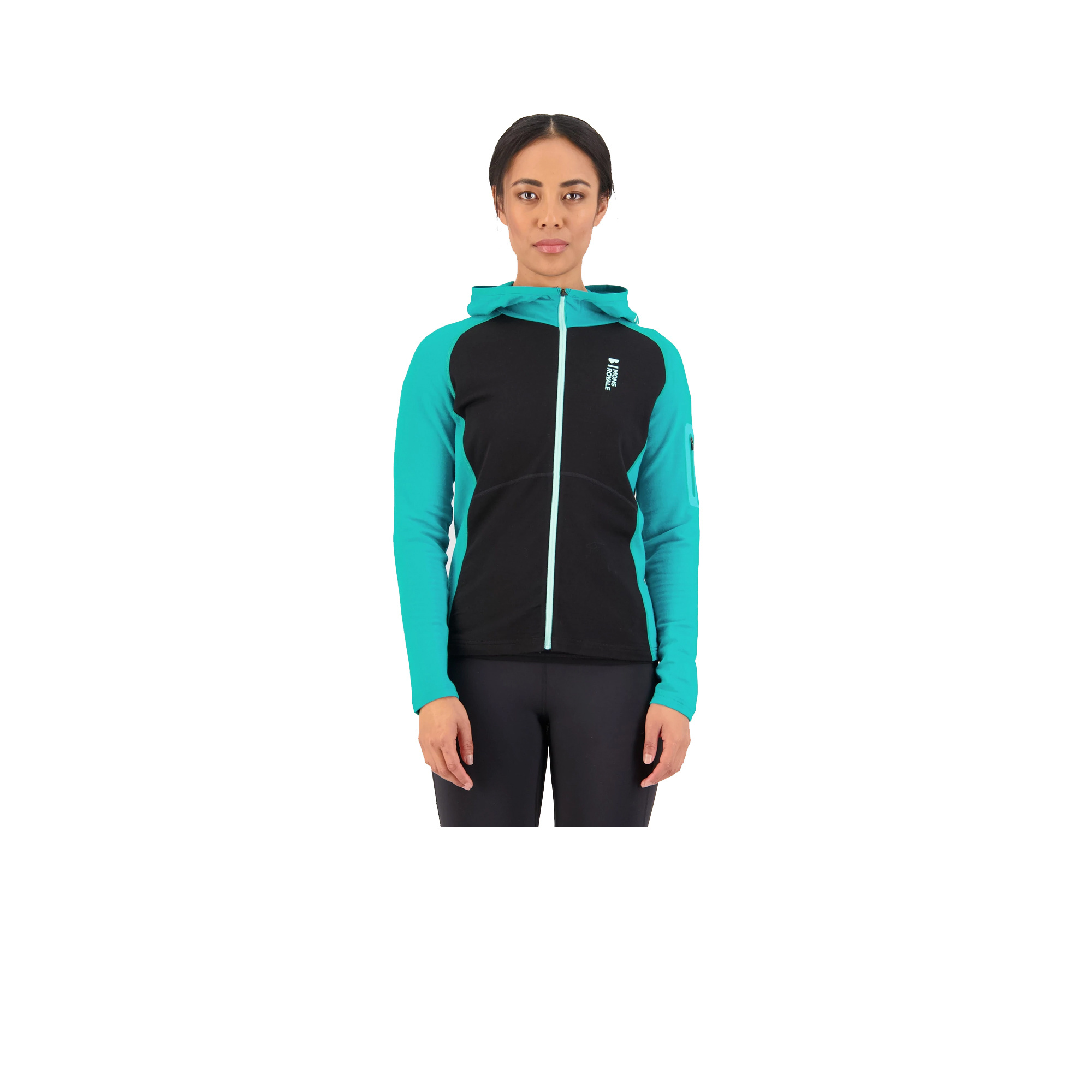 Mons Royale Mons Royale Ascend Full Zip Marina/Black Small Femme