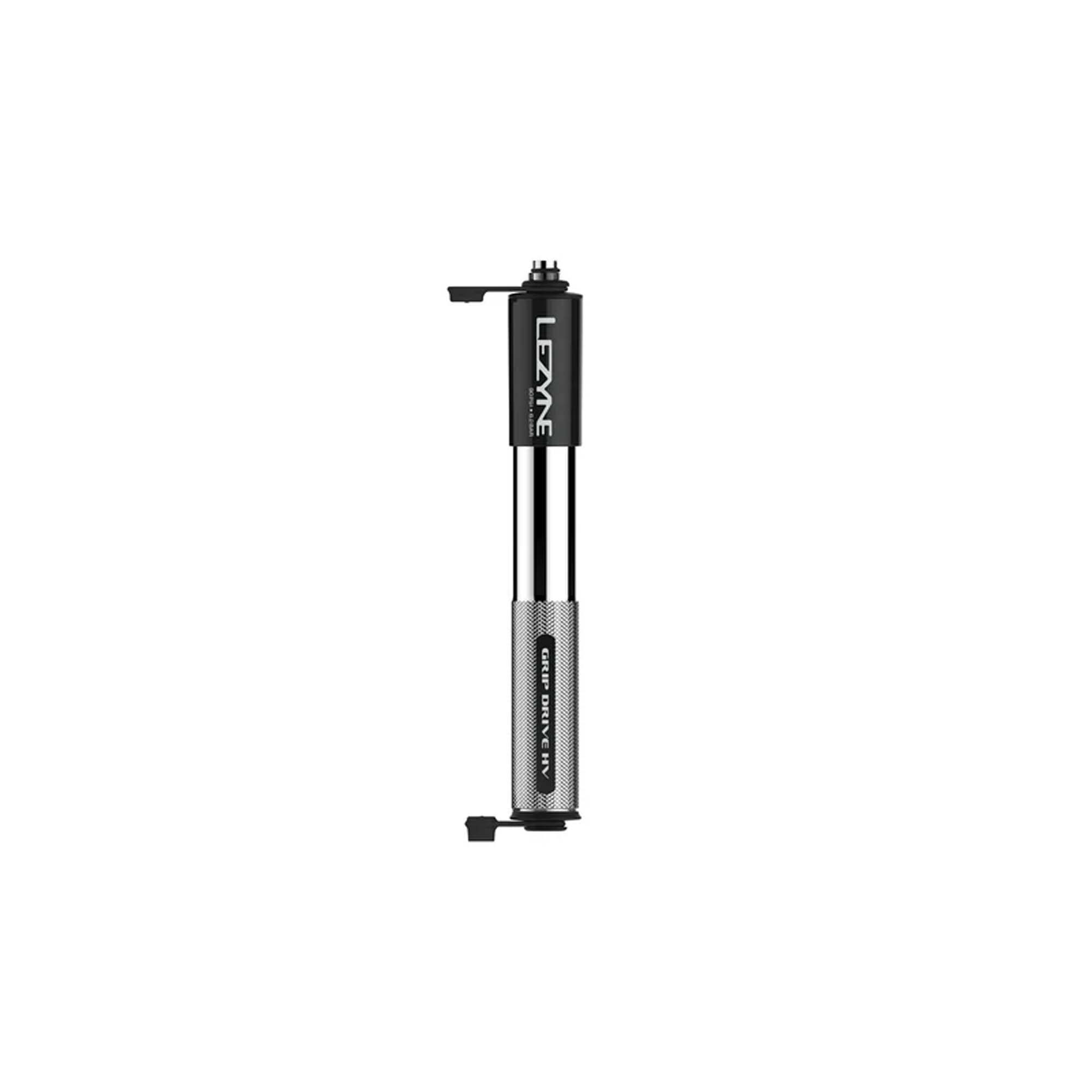 Lezyne, Grip Drive HV, Pump, ABS Flip Chuck, 90PSI, Silver, S, 186 mm Lezyne, Grip Drive HV, Pump, ABS Flip Chuck, 90PSI, Silver, S, 186 mm