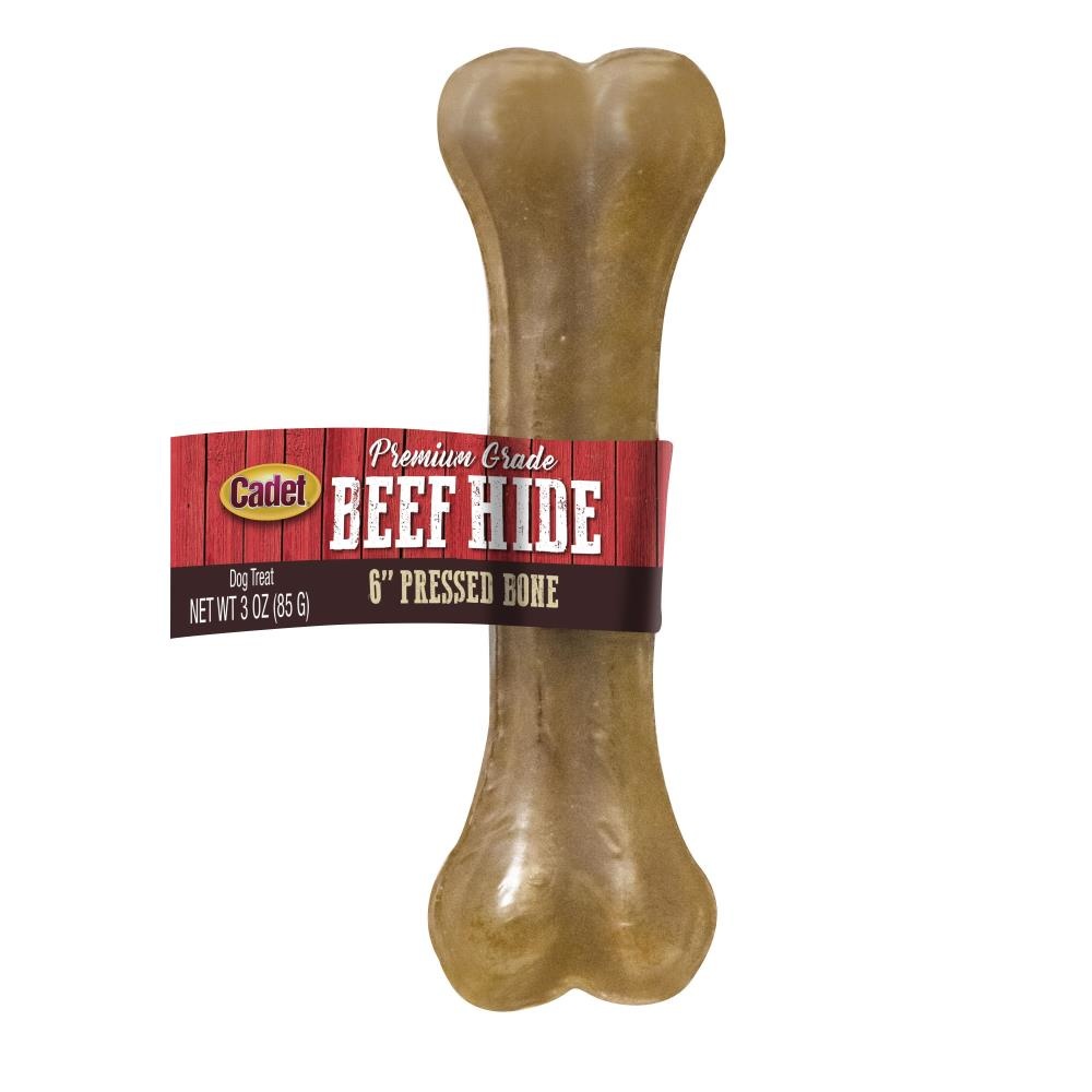 Cadet Beef Hide Pressed Bone 6"