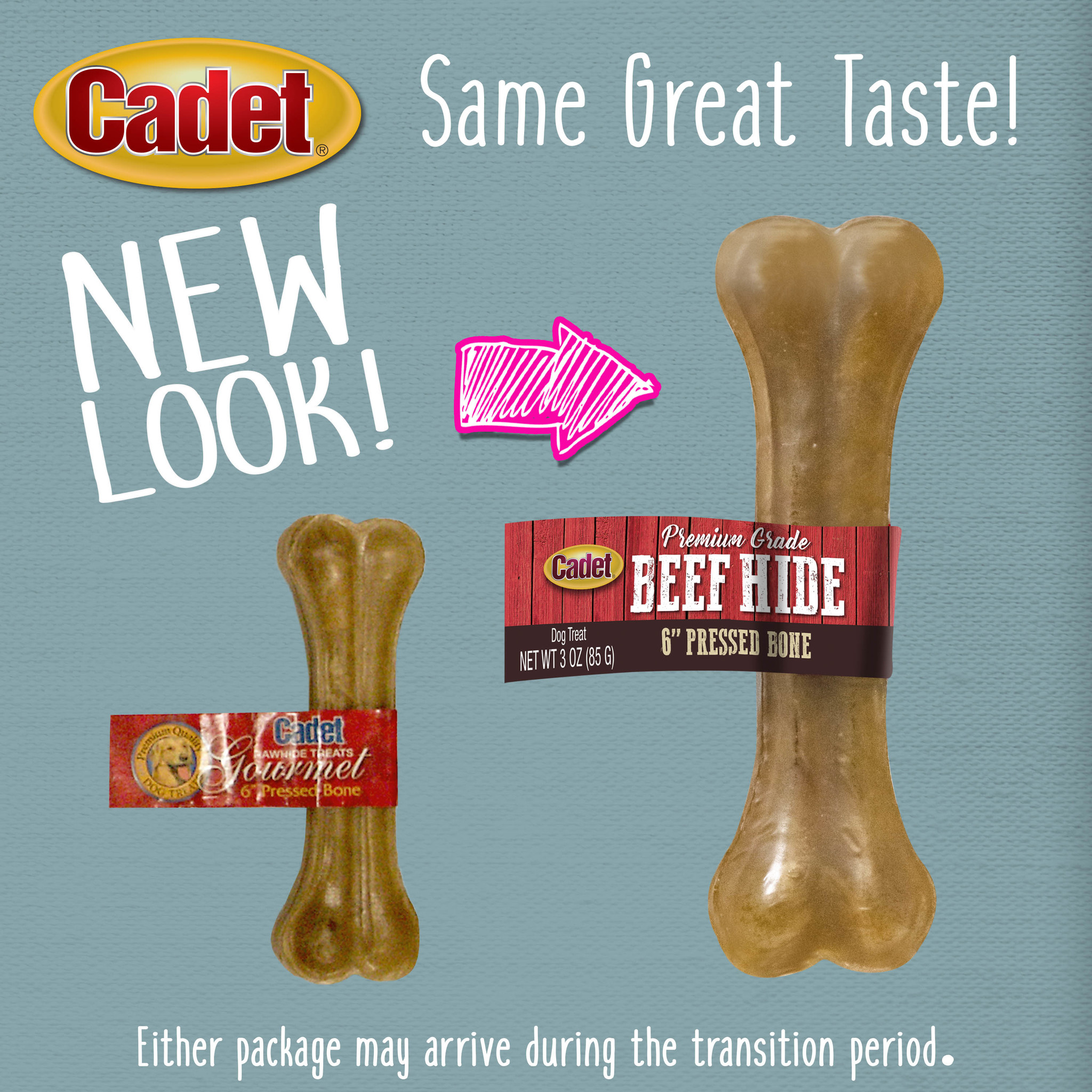 Cadet Beef Hide Pressed Bone 6"