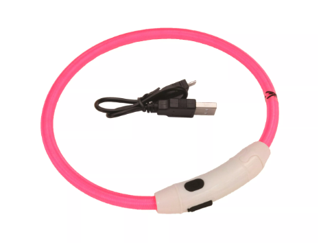 Coastal Pet USB Light up Neck Ring Pink 16'