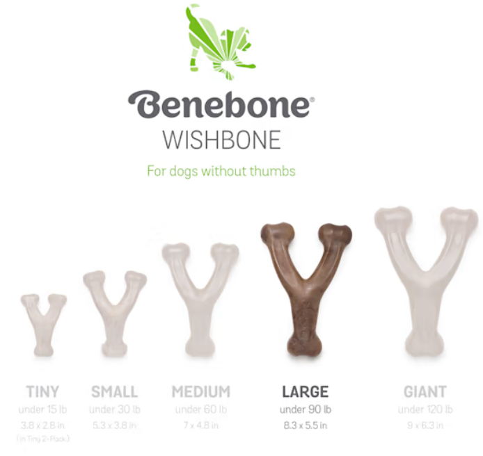 Benebone Benebone Chicken Flavored Wishbone Chew Toy For Dog, Large