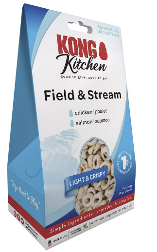 Kong Kong Kitchen Light & Crispy Dog Biscuits Treats Field & Stream, Chicken/Salmon Flavor - 4oz