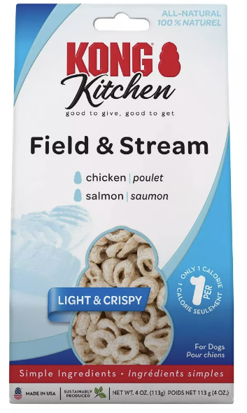 Kong Kong - Kitchen Light & Crispy Dog Biscuits Treats Field & Stream - Chicken/Salmon Flavor - 4oz