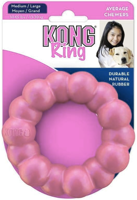 Kong KONG Ring - Tough Dog Toy - Rubber Dog Ring Chew Toy - Dog Dental Toy to Support Healthy Teeth & Gums - Supports Healthy Chewing Behavior - Medium/Large Dogs