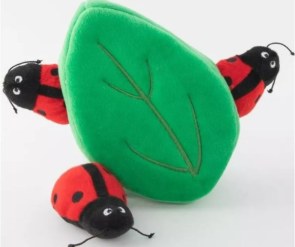 ZippyPaws ZippyPaws - Burrow Zoo Friends- Hide and Seek - Ladybug & Leaf – Small & Medium