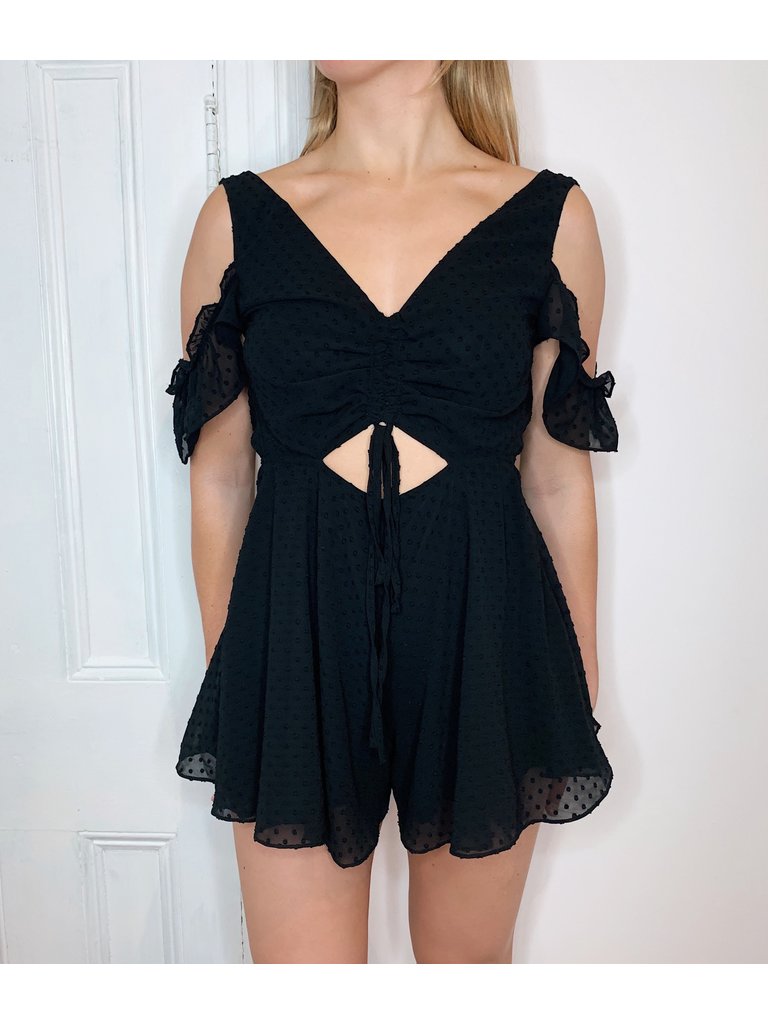 Swiss Dot Black Romper