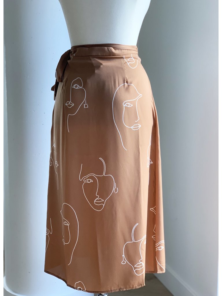 ICHI Silhouette Wrap Skirt