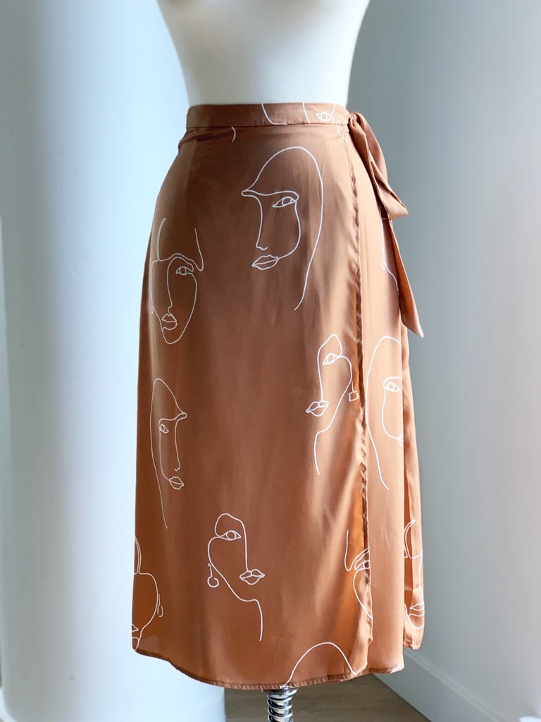 ICHI Silhouette Wrap Skirt