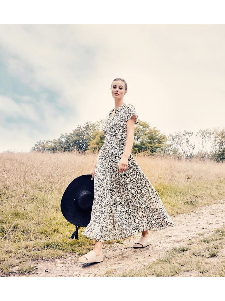 Soaked In Luxury Navy Floral Maxi