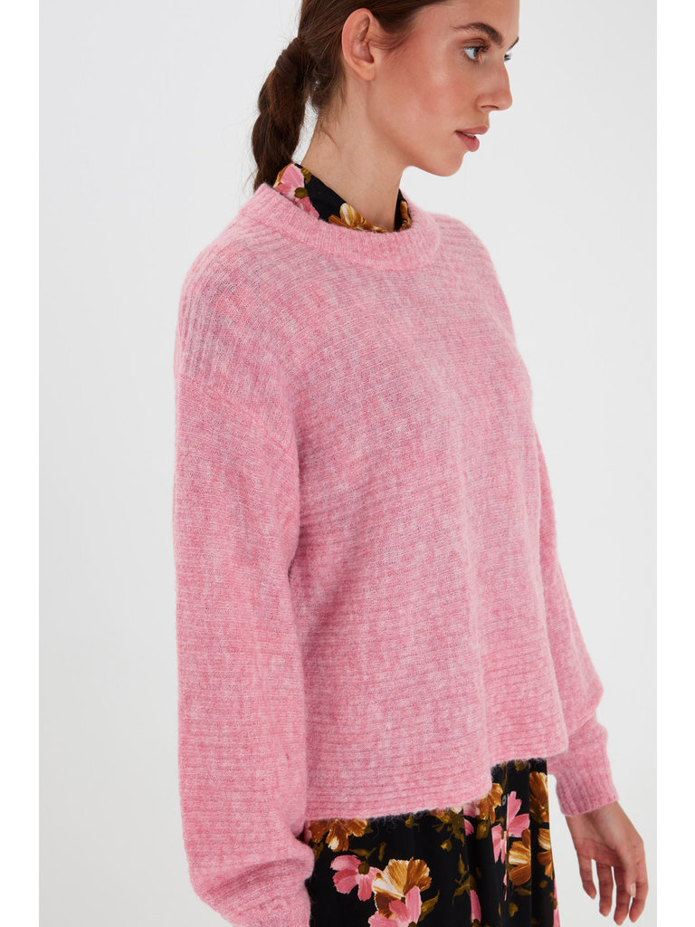 ICHI Pink Ribbed Knit