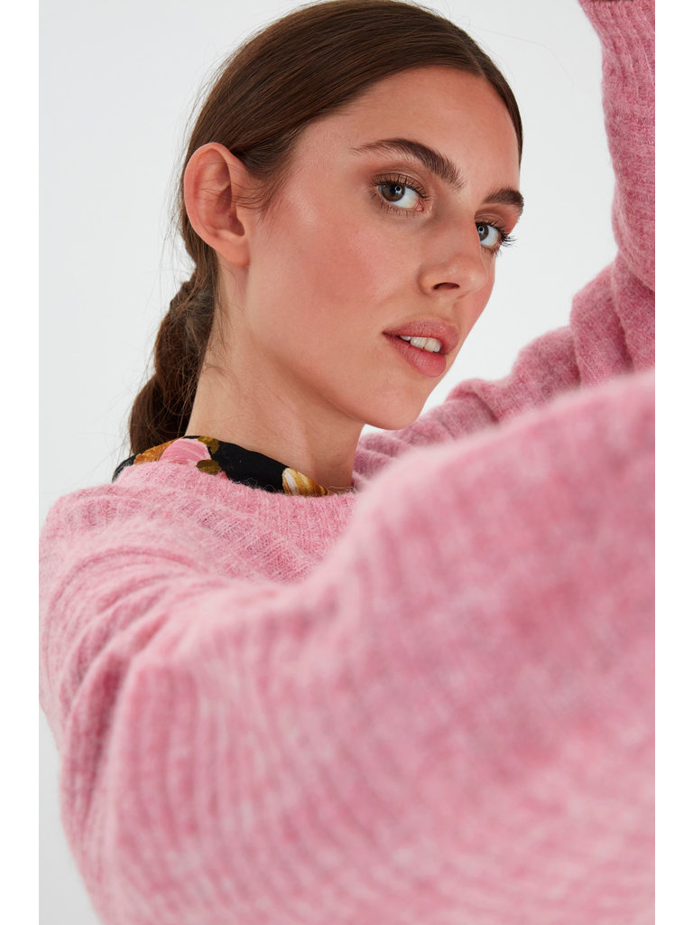 ICHI Pink Ribbed Knit