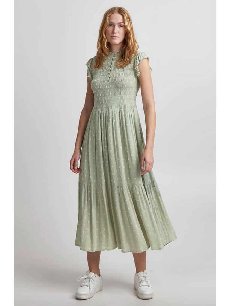 B. Young Mint Smocked Maxi