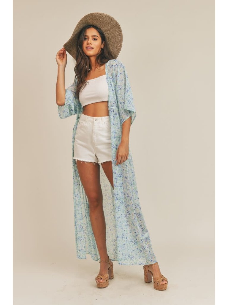 Sadie & Sage Blue Flower Cover Up