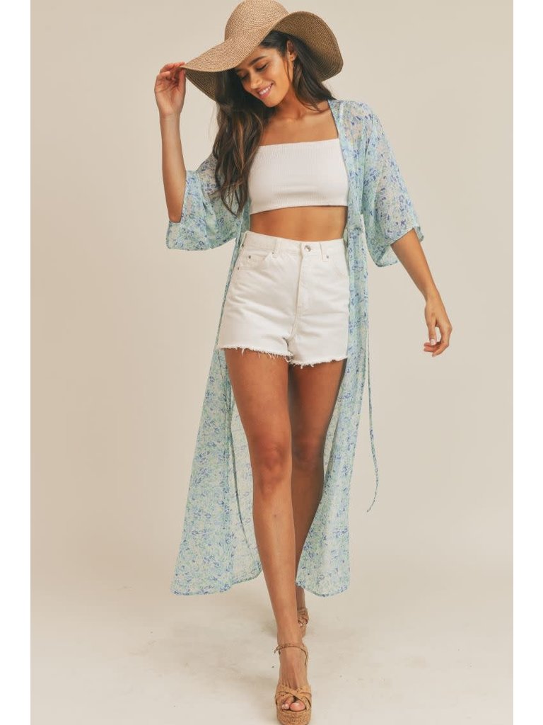 Sadie & Sage Blue Flower Cover Up