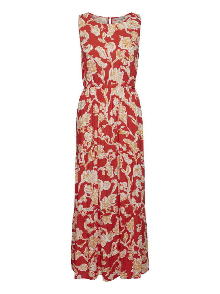 Fransa Orange Floral Midi