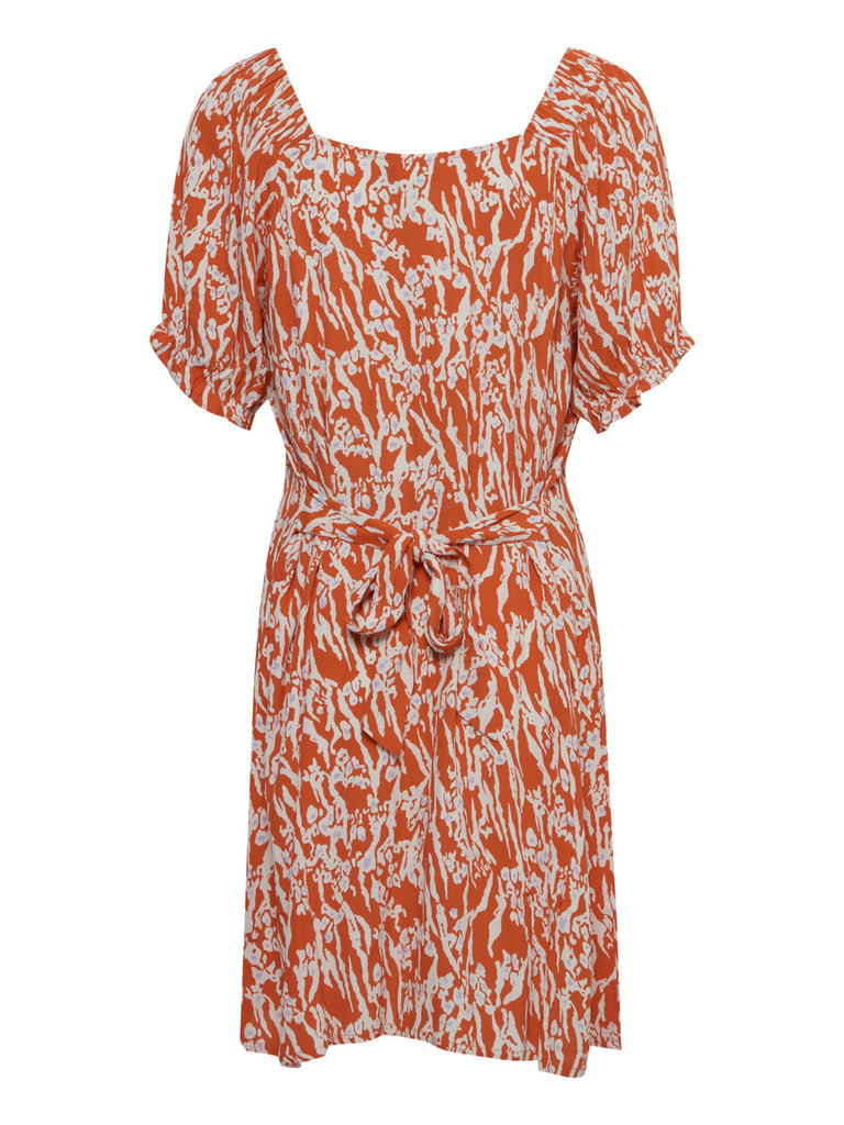 ICHI Tangerine Button Dress
