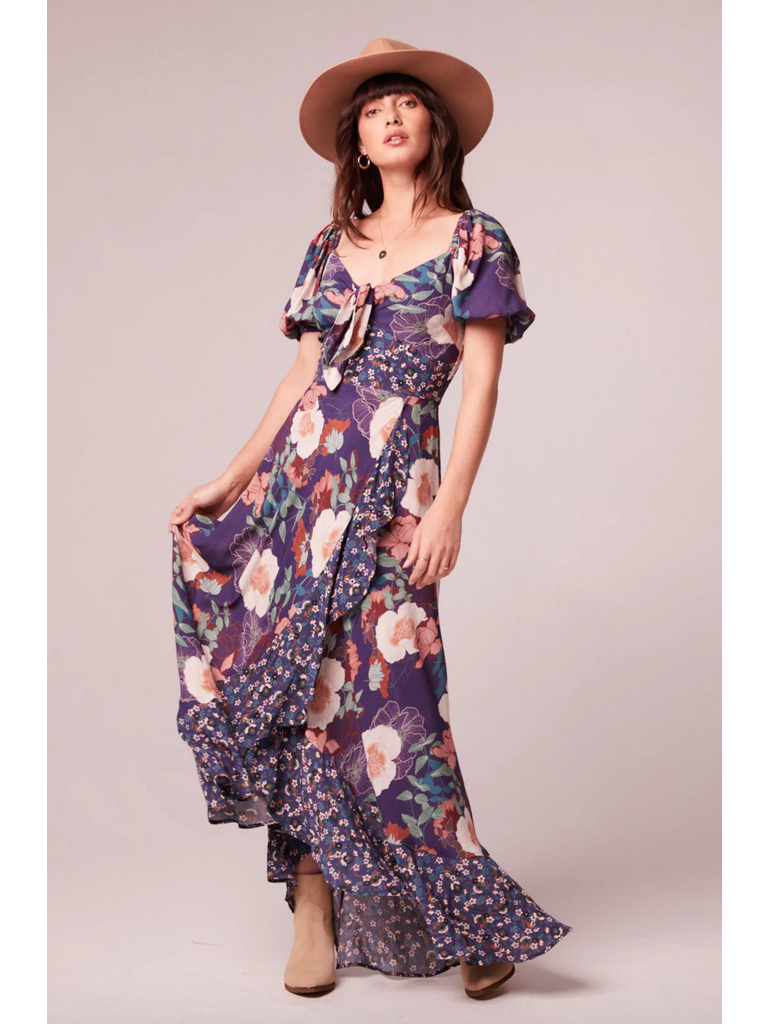 Band Of The Free Purple Frill Maxi