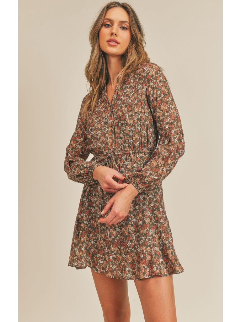 Sadie & Sage Floral Olive Dress