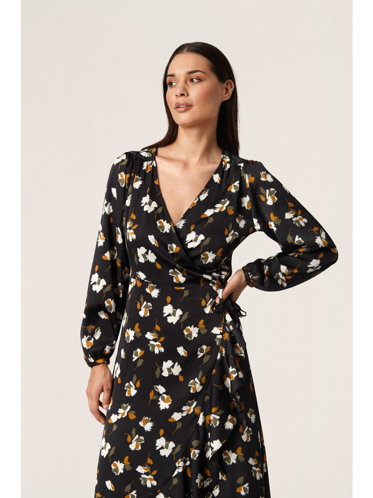 Soaked In Luxury Fethered Floral Midi