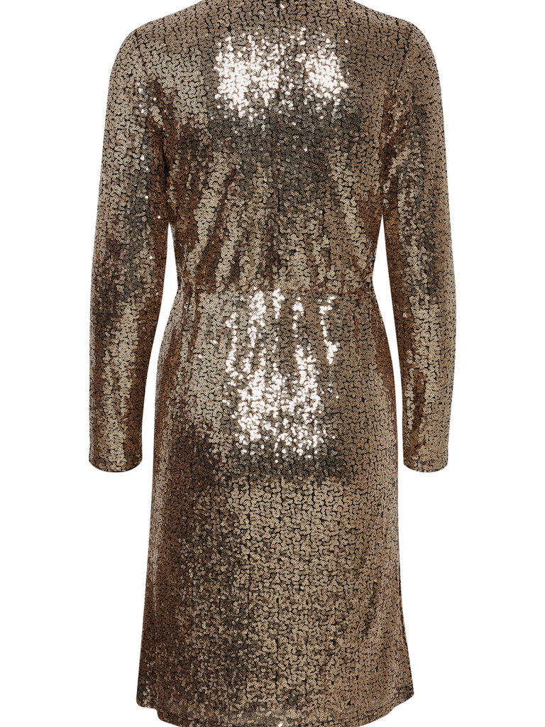Fransa Golden Sequin Dress