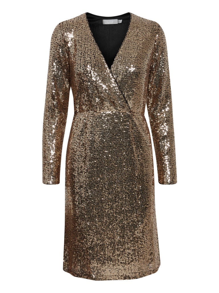 Fransa Golden Sequin Dress