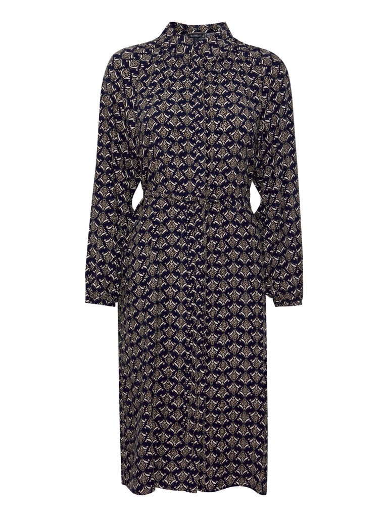 Fransa Navy Print Dress